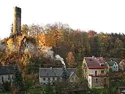 Podhradí with ruins of castle Neuberg