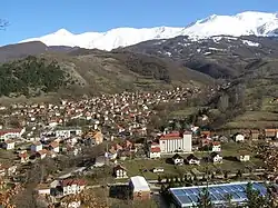 Ski resort Brezovica and city of Štrpce