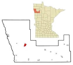 Location of Crookstonwithin شهرستان پولک، مینهسوتا and state of مینهسوتا