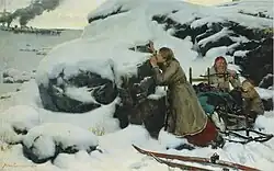 دهکده سوخته - صحنه ای از شورش دهقانان فنلاند در سال ۱۵۹۶ (۱۸۷۹)