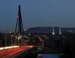 Ahuntsic-Cartierville seen from لاوال، کبک across the Papineau-Leblanc Bridge