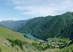 View of the frazione of Capoluogo in Pontechianale