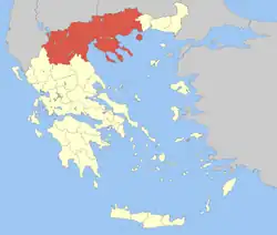 موقعیت استان مقدونیهMacedonia در یونان.