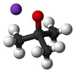 Ball-and-stick model of potassium tert-butoxide