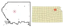 Location of Westmoreland, Kansas