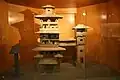 An earthenware model of two residential towers, made during the Han dynasty in China.