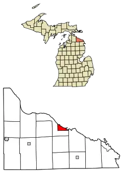 Location of Rogers City, Michigan