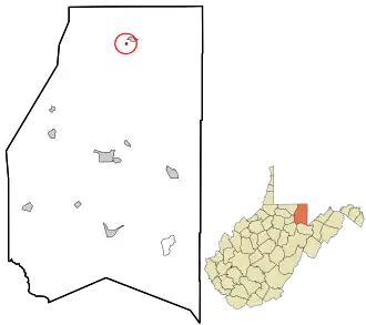 Location in شهرستان پرستون، ویرجینیای غربی and the state of ویرجینیای غربی.