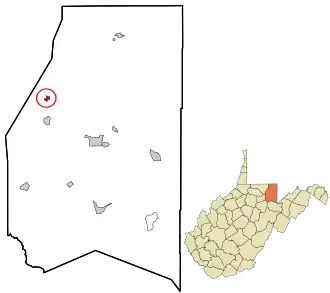 Location in شهرستان پرستون، ویرجینیای غربی and the state of ویرجینیای غربی.
