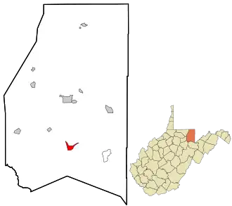 Location in شهرستان پرستون، ویرجینیای غربی and the state of ویرجینیای غربی.