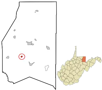 Location in شهرستان پرستون، ویرجینیای غربی and the state of ویرجینیای غربی.