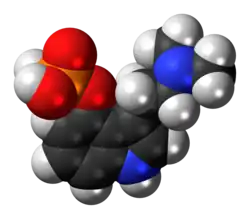 Spacefill model of canonical psilocybin