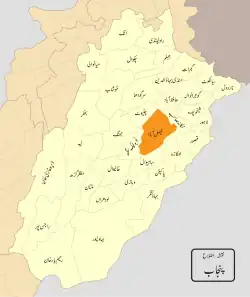 موقعیت ناحیه فیصل آباد در نقشه