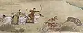 The Qianlong Emperor chasing a deer on a hunting trip