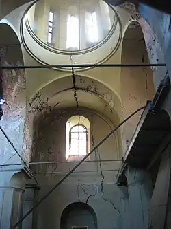 Interior of church before the final collapse