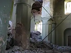 Interior of church before the final collapse