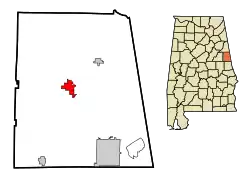 Location in شهرستان رندولف، آلاباما and the state of آلاباما