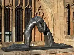 Josefina de Vasconcellos' statue Reconciliation in the old cathedral's nave.
