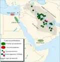 نقشه میدان‌های نفت و گاز در خاور میانه