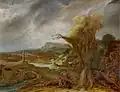 منظره با ابلیسک. قبلاً به اشتباه به رامبرانت نسبت داده شده بود. این نقاشی در سال ۱۹۹۰ از موزه ایزابلا استوارت گاردنر، بوستون دزدیده شد.