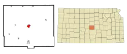 Location of Lyons, Kansas