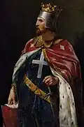 Richard the Lionheart, an illustration from a 12th-century codex