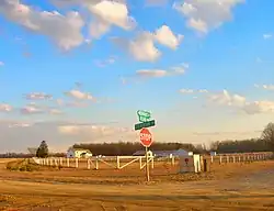 A rural street corner in Ridgely