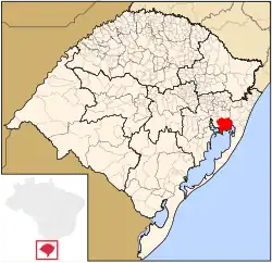 Location in City of Viamão, Rio Grande do Sul