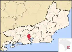 Location of Duque de Caxias in the ایالت ریو د ژانیرو