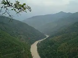 The Teesta River flows for almost the entire length of Sikkim.
