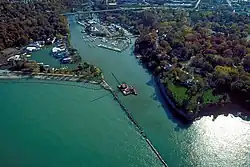 Harbor and river entrance at Rocky River, Ohio