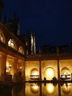 Roman Baths by Torchlight