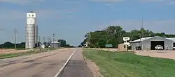 Roscoe, seen from the east along  U.S. Highway 30