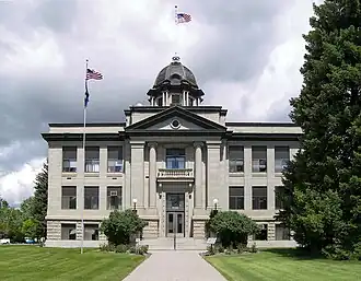 The Rosebud County Courthouse in Forsyth. The building was added to the National Register of Historic Places on April 17, 1986.