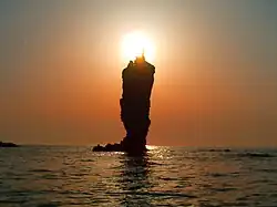 Rosoku (Candle) Rock, an Okinoshima landmark