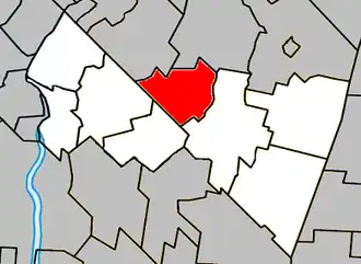 Location within Rouville Regional County Municipality.