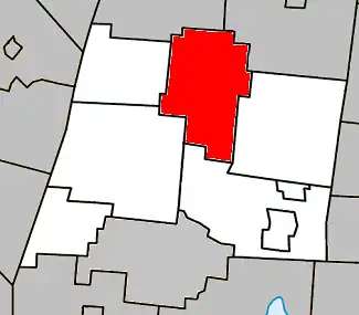 Location within La Haute-Yamaska Regional County Municipality.