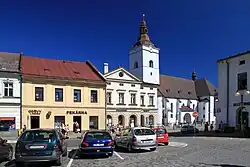 Part of town square with Corpus Christi Church