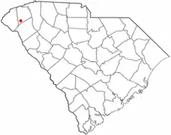 Location of Central, South Carolina