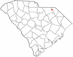 Location of Cheraw, South Carolina