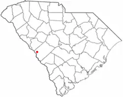 Location of Clearwater, South Carolina