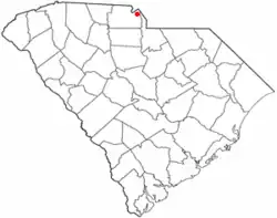 Location of Fort Mill in the state of South Carolina.