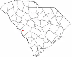 Location of Gloverville, South Carolina