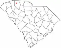 Location of Inman Mills, South Carolina