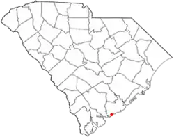 Location of Seabrook Islandin South Carolinia.