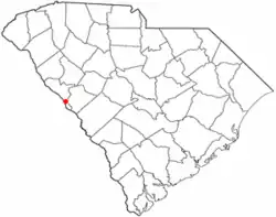 Location of Modoc, South Carolina