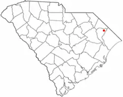 Location of Mullins in South Carolina