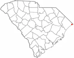 Location of North Myrtle Beach inSouth Carolina