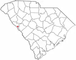 Location of Parksville, South Carolina