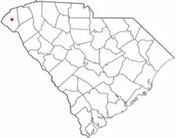 Location of West Union, South Carolina